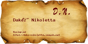 Dakó Nikoletta névjegykártya