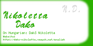 nikoletta dako business card